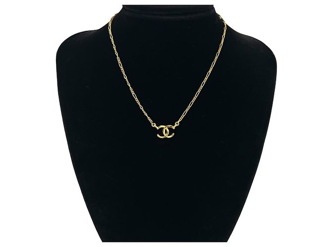 CHANEL Vintage Coco Mark Motiv Halskette Golden - Ansicht 2