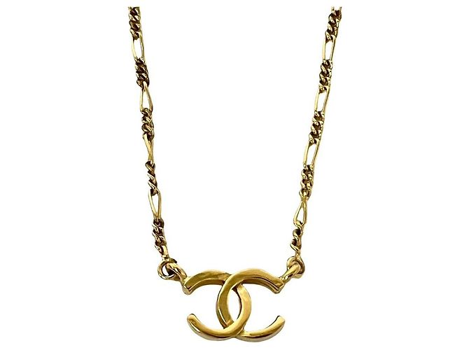 CHANEL Vintage Coco Mark Motiv Halskette Golden - Ansicht 4