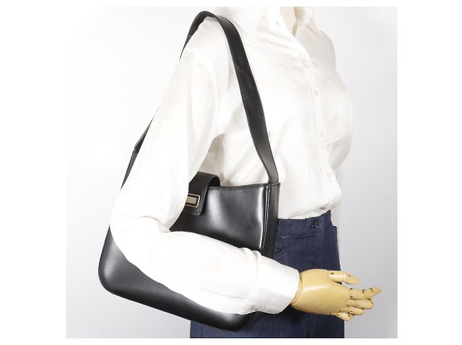 Borsa a tracolla Burberry in pelle di vitello nera Nero - vista 16