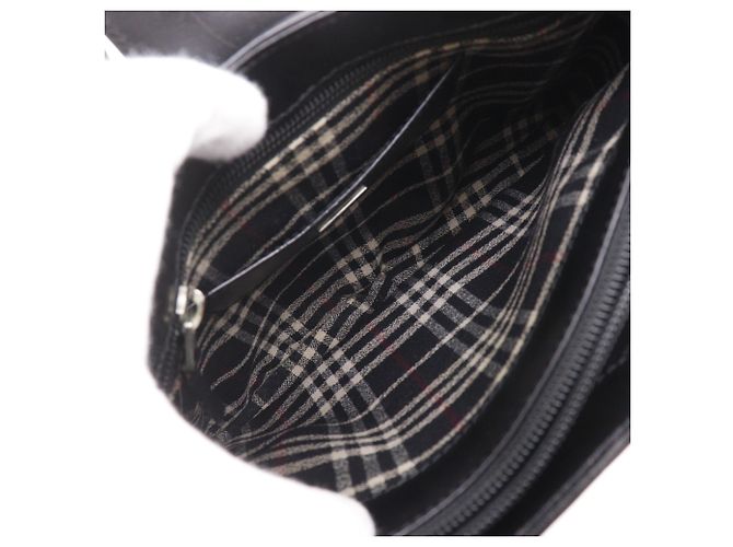Borsa a tracolla Burberry in pelle di vitello nera Nero - vista 7