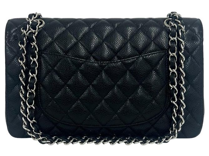 Borsa a tracolla Chanel Matelassé Coco Mark Double Flap Nero - vista 3