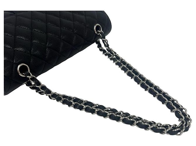 Borsa a tracolla Chanel Matelassé Coco Mark Double Flap Nero - vista 4