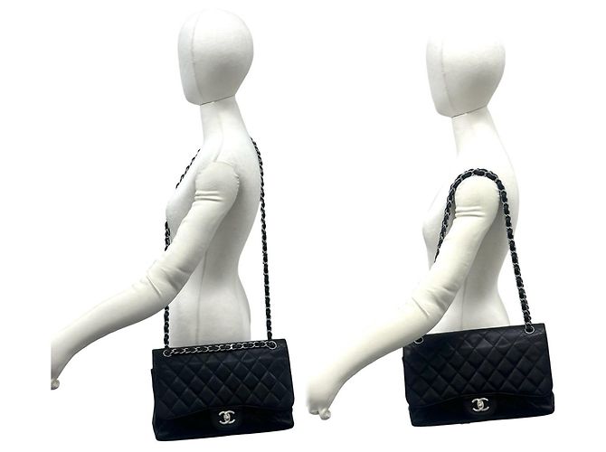Borsa a tracolla CHANEL Matelassé Coco Mark Double Flap Nero - vista 2