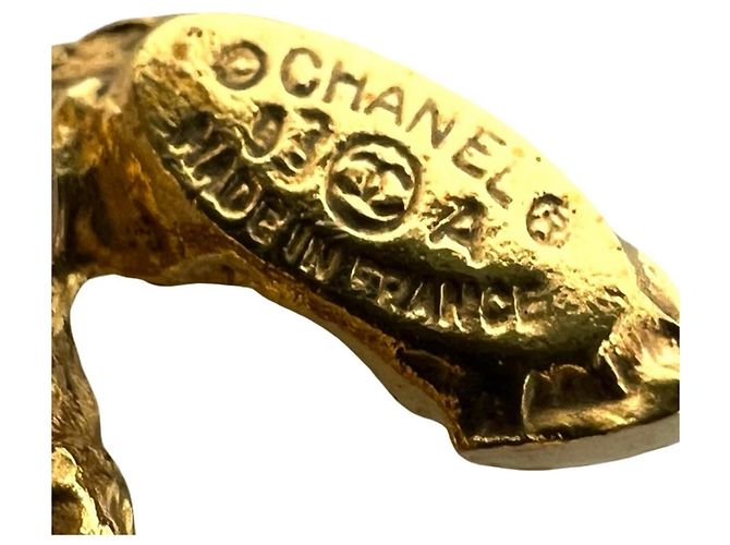 Orecchini a clip Chanel Vintage Coco Mark motivo lava D'oro - vista 2