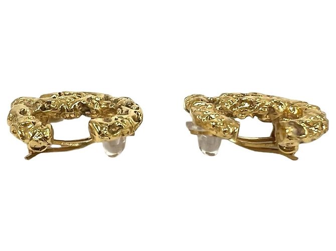 Orecchini a clip Chanel Vintage Coco Mark motivo lava D'oro - vista 4