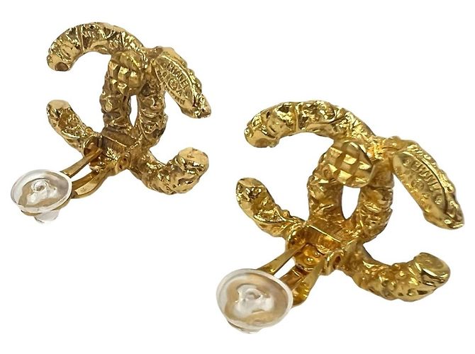 Orecchini a clip Chanel Vintage Coco Mark motivo lava D'oro - vista 6