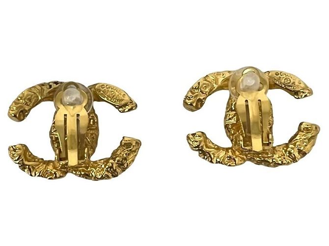 Orecchini a clip Chanel Vintage Coco Mark motivo lava D'oro - vista 6