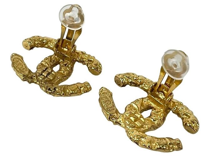 Orecchini a clip Chanel Vintage Coco Mark motivo lava D'oro - vista 7