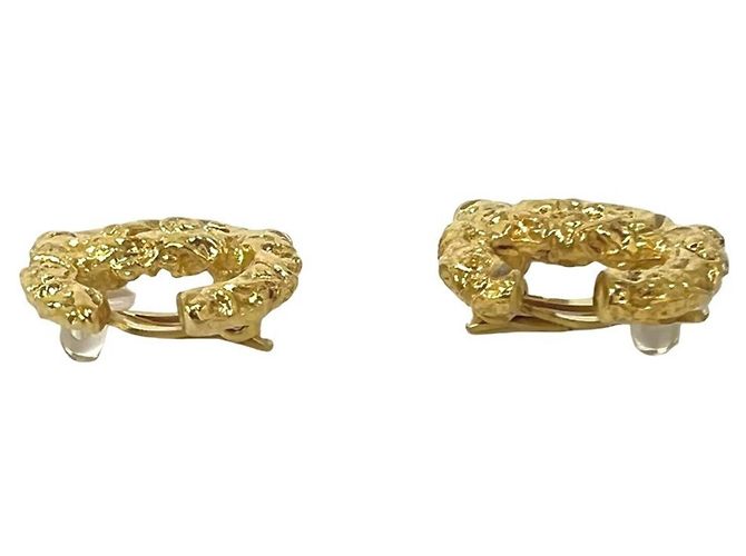 Orecchini Chanel Vintage Coco Mark Motif Lava D'oro - vista 4