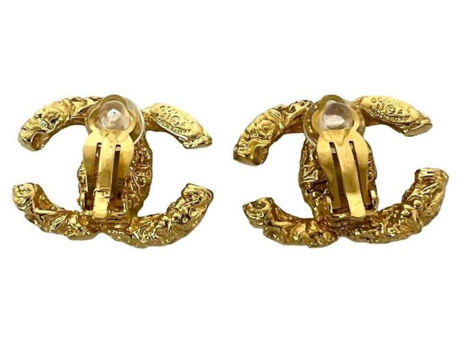 Orecchini Chanel Vintage Coco Mark Motif Lava D'oro - vista 6