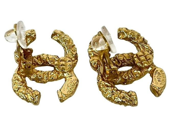 Orecchini Chanel Vintage Coco Mark Motif Lava D'oro - vista 7