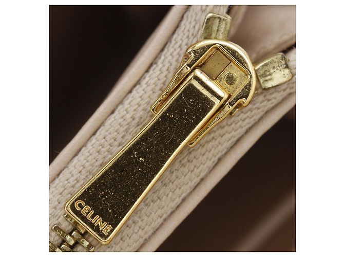 Céline Celine Large Flap Wallet aus Kalbsleder Beige - Ansicht 15