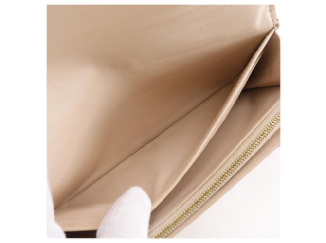 Céline Celine Large Flap Wallet aus Kalbsleder Beige - Ansicht 6