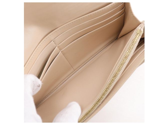 Céline Celine Large Flap Wallet aus Kalbsleder Beige - Ansicht 7
