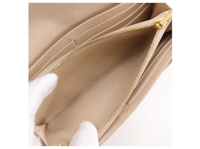Céline Celine Large Flap Wallet aus Kalbsleder Beige - Ansicht 8