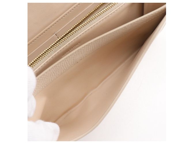 Céline Celine Large Flap Wallet aus Kalbsleder Beige - Ansicht 9