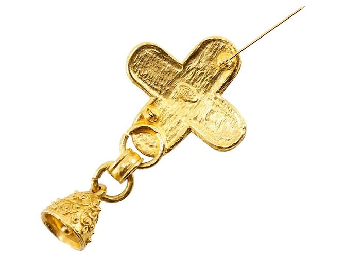 Broche Chanel Coco Mark Gold Dourado - vista 3