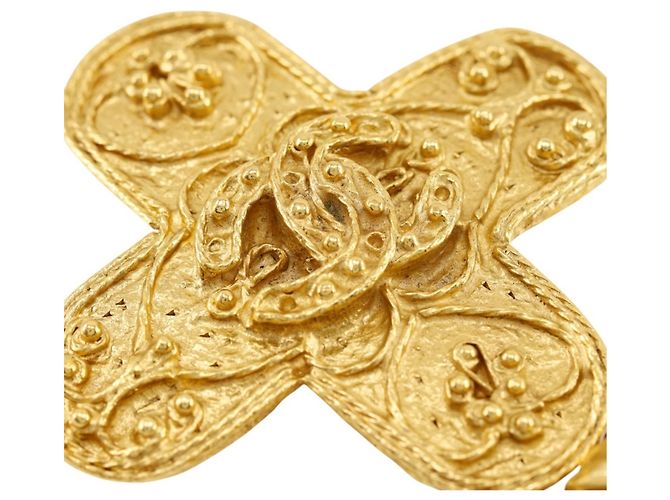 Broche Chanel Coco Mark Gold Dourado - vista 7