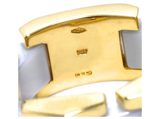 Versace 1 Ring aus 18K Gelbgold und weißer Keramik Golden - Ansicht 5