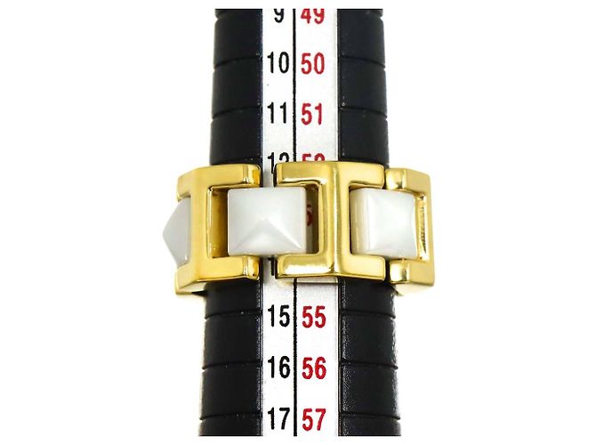 Versace 1 Ring aus 18K Gelbgold und weißer Keramik Golden - Ansicht 7
