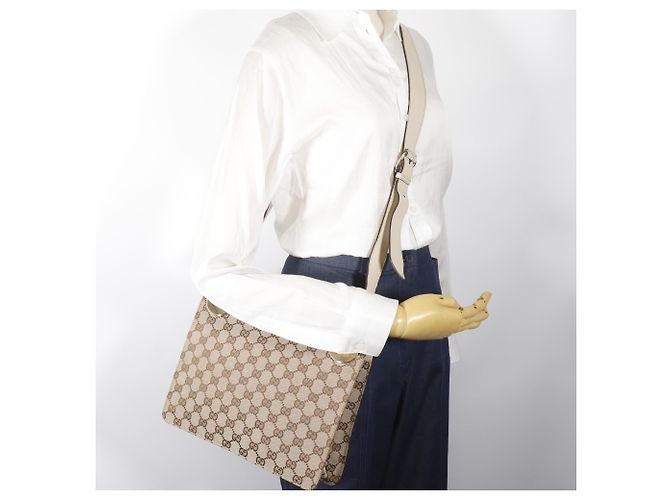 Gucci GG Canvas Schultertasche Beige - Ansicht 18