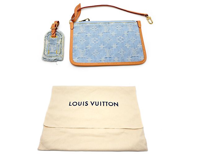 Borsa a tracolla da donna Louis Vuitton Carryall NM PM Blu - vista 10