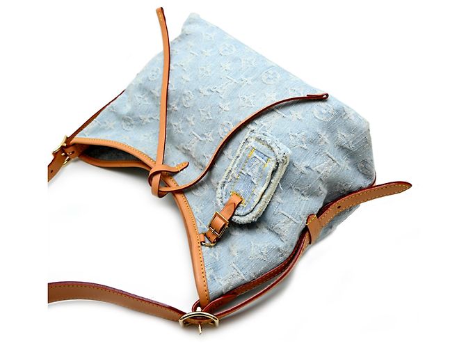 Borsa a tracolla da donna Louis Vuitton Carryall NM PM Blu - vista 3