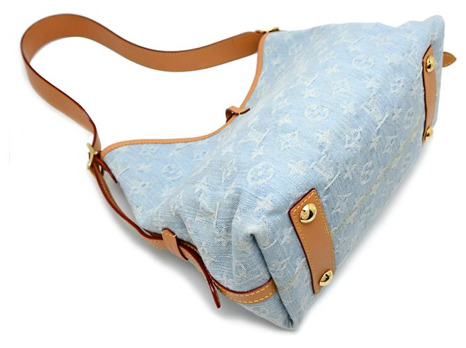 Borsa a tracolla da donna Louis Vuitton Carryall NM PM Blu - vista 4