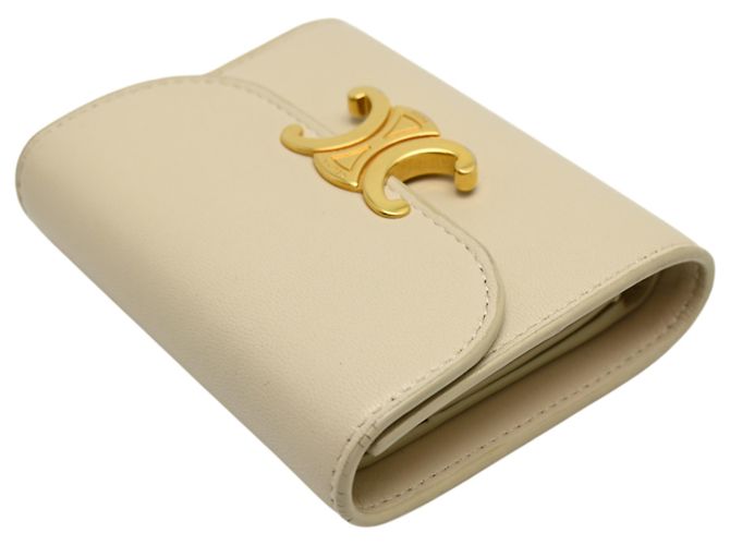 Céline Celine Small Flap Wallet Triomphe Bege - vista 3