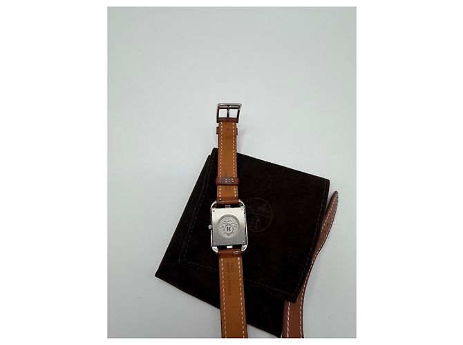 Relógio Hermès Cape Cod em aço Marrom Branco - vista 4