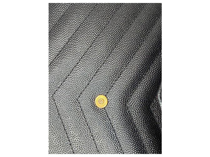 Autre Marque Cartera Saint Laurent de piel acolchada negra Negro - vista 6