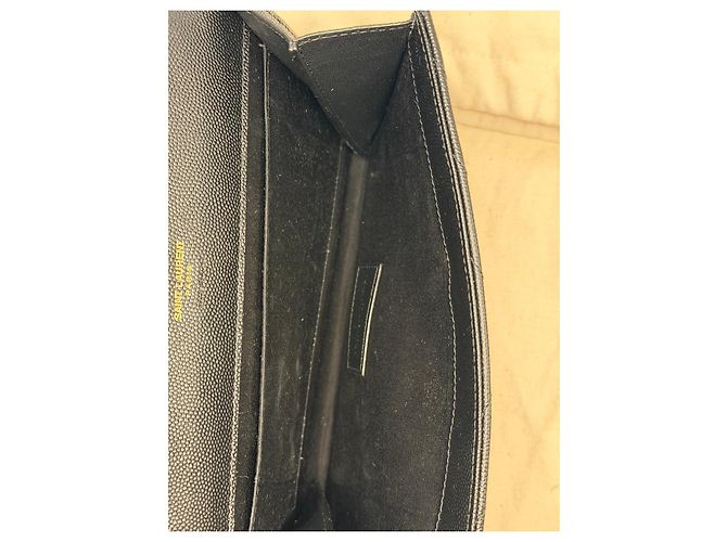 Autre Marque Cartera Saint Laurent de piel acolchada negra Negro - vista 7