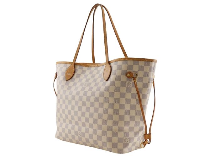 Sac Cabas Louis Vuitton Neverfull MM Blanc - vue 2