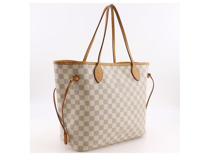 Sac Cabas Louis Vuitton Neverfull MM Blanc - vue 3