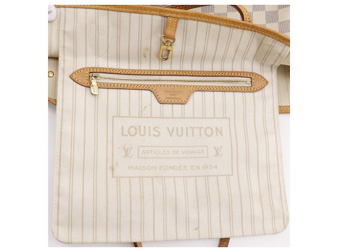 Sac Cabas Louis Vuitton Neverfull MM Blanc - vue 9
