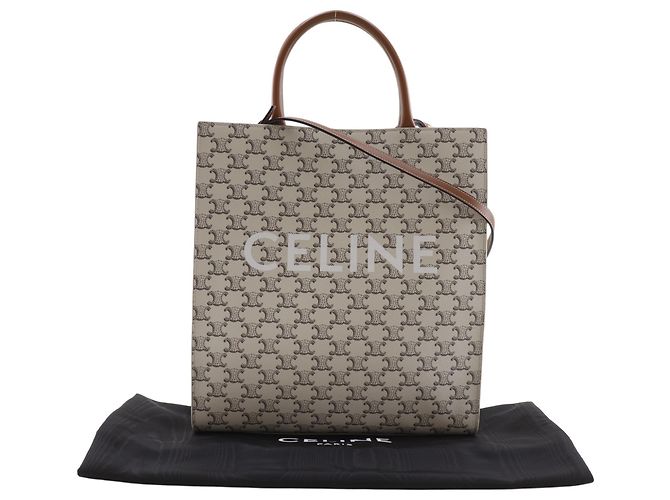 Céline Sac à main Celine Vertical Cabas Blanc - vue 16