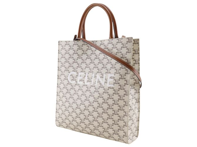 Céline Sac à main Celine Vertical Cabas Blanc - vue 2