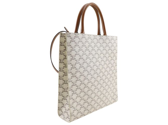 Céline Sac à main Celine Vertical Cabas Blanc - vue 3