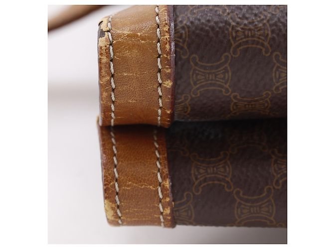 Céline Sac cabas vintage Celine Macadam Marron - vue 10