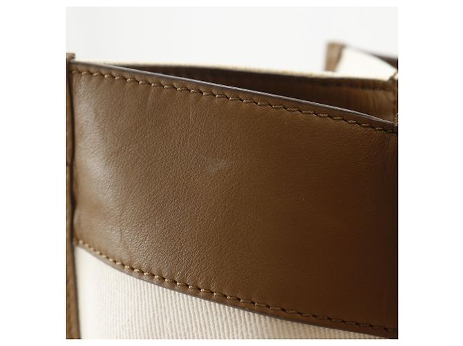 Borsa Tote Anya Hindmarch in tela e pelle Marrone Bianco - vista 11
