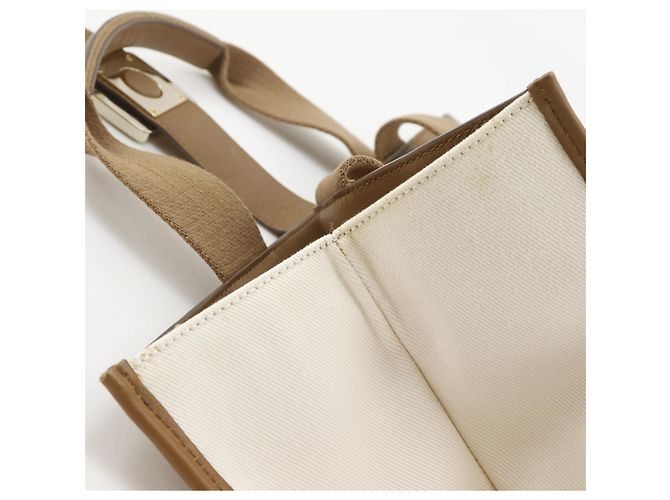 Borsa Tote Anya Hindmarch in tela e pelle Marrone Bianco - vista 12