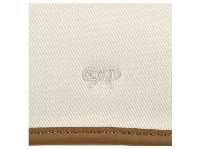 Borsa Tote Anya Hindmarch in tela e pelle Marrone Bianco - vista 16