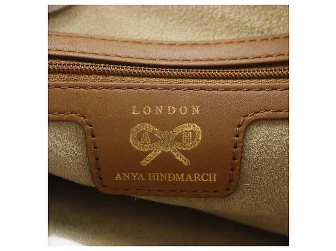 Borsa Tote Anya Hindmarch in tela e pelle Marrone Bianco - vista 17