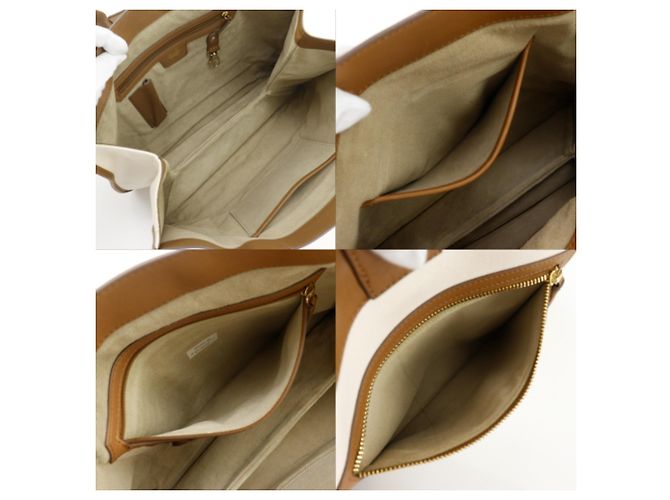 Borsa Tote Anya Hindmarch in tela e pelle Marrone Bianco - vista 6