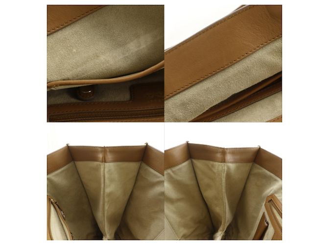 Borsa Tote Anya Hindmarch in tela e pelle Marrone Bianco - vista 7