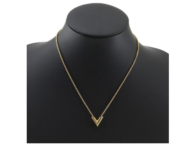 Collier Louis Vuitton Essential V Doré - vue 2