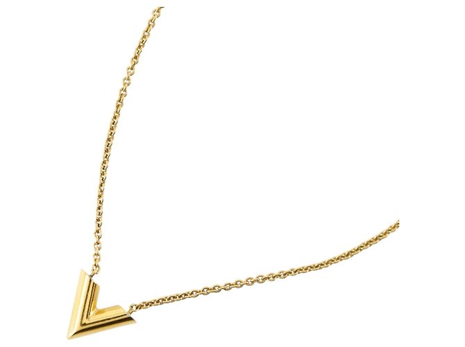 Collier Louis Vuitton Essential V Doré - vue 3