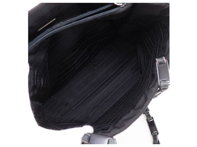 Prada Chain Shoulder Tote Bag Black - view 8