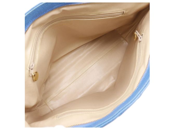Borsa Tote Chanel Vintage Chevron Blu - vista 8