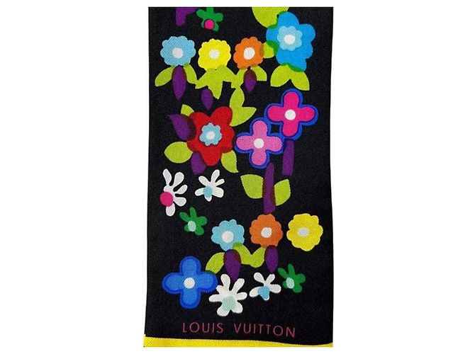 Foulard Bandeau in seta Multi-Flower Louis Vuitton Nero Multicolore - vista 5